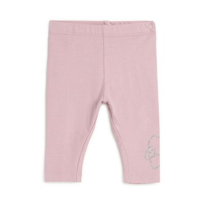 Girls Medium Pink Solid Leggings